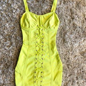 Missguided lime green dress